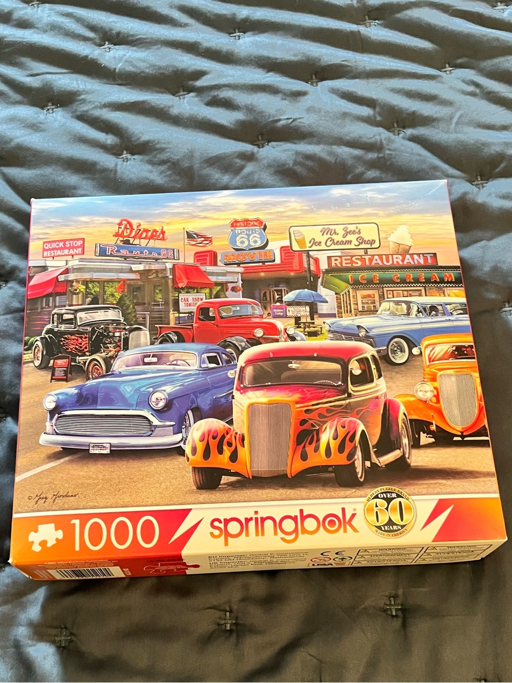 Springbok 1000-Piece Classic Cars Puzzle - Red, Blue, Orange